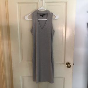 Gray/nude bodycon dress
